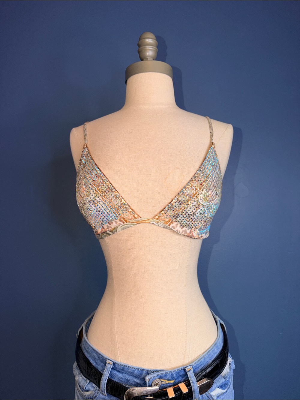 Camilla Ivory Tower Tales Crystal Triangle Bikini Top